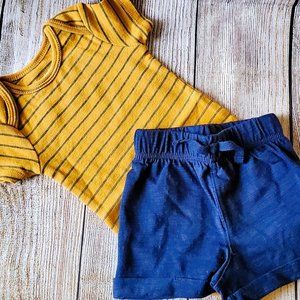 Carter's Baby Boy Bodysuit, 3 mos  Jumping Beans Cuffed Shorts, 3 mos.